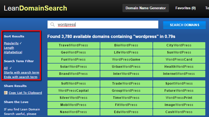 domain name generator